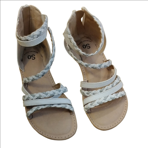 Kohl's White Sandals with Textured Straps - Picture 1 of 5